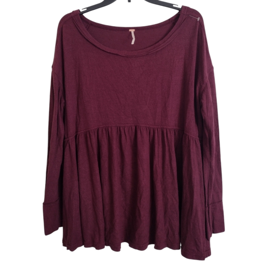 Free People Forever Your Girlfriend Garnet Empress Burgundy top size med…